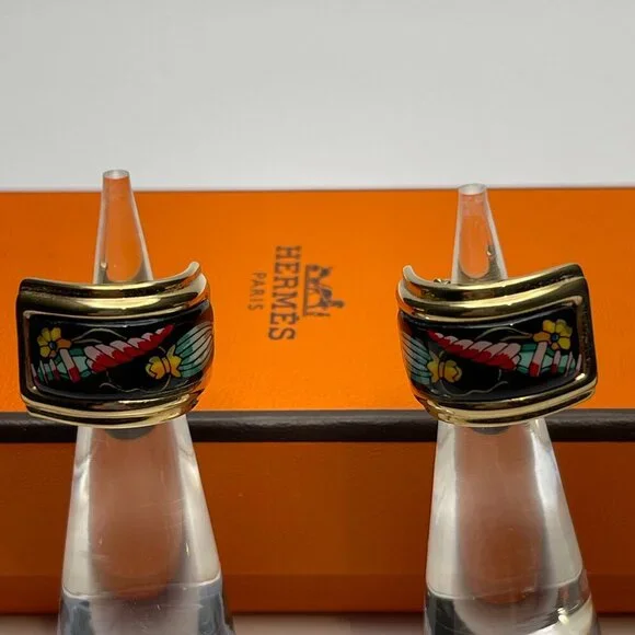 Hermès Pre-Owned 20th Century Enamel Les Flacons Clip On Earrings - Preowned - Picture 1 of 8